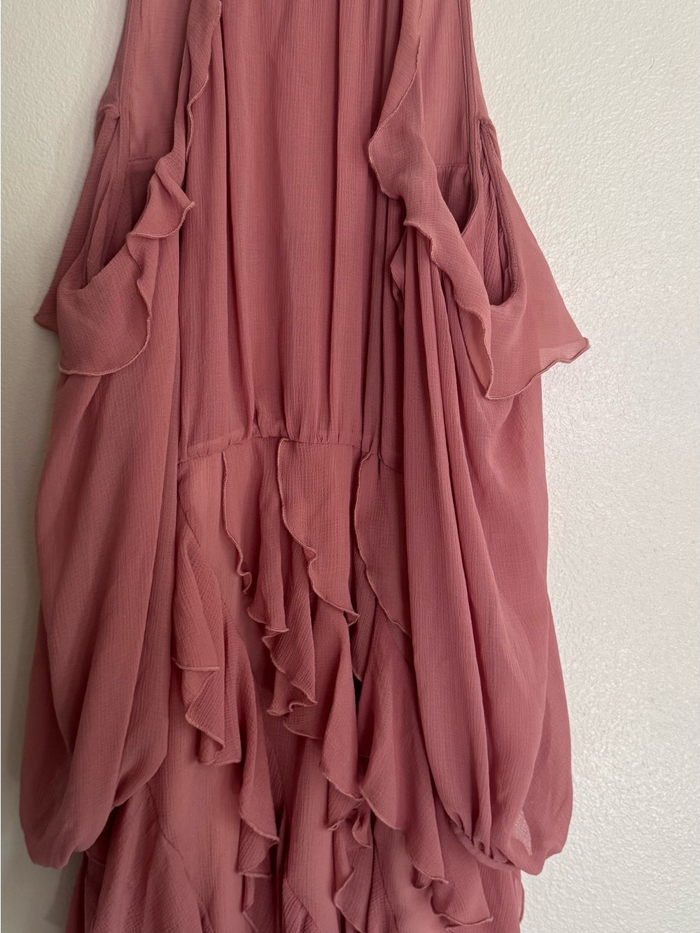 Zara Dusty Rose Ruffle Mini Dress